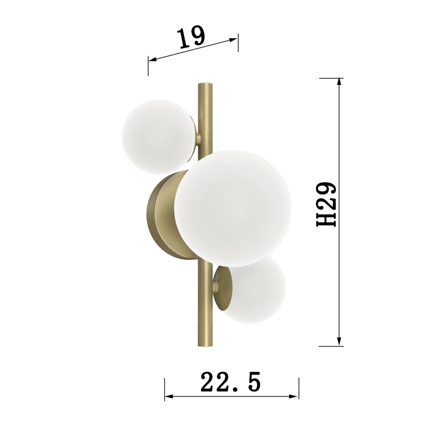 ONLI - Φωτιστικό τοίχου PALOMA 3xG9/10W/230V χρυσό