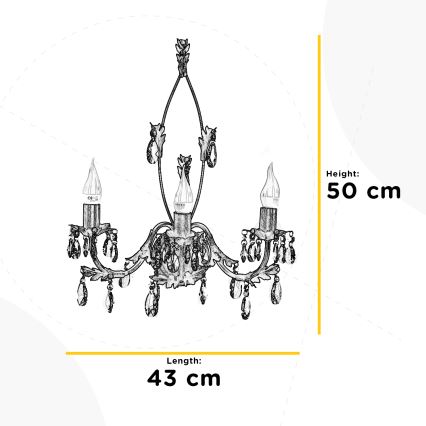 ONLI - Φωτιστικό τοίχου TERESA 3xE14/6W/230V λευκό