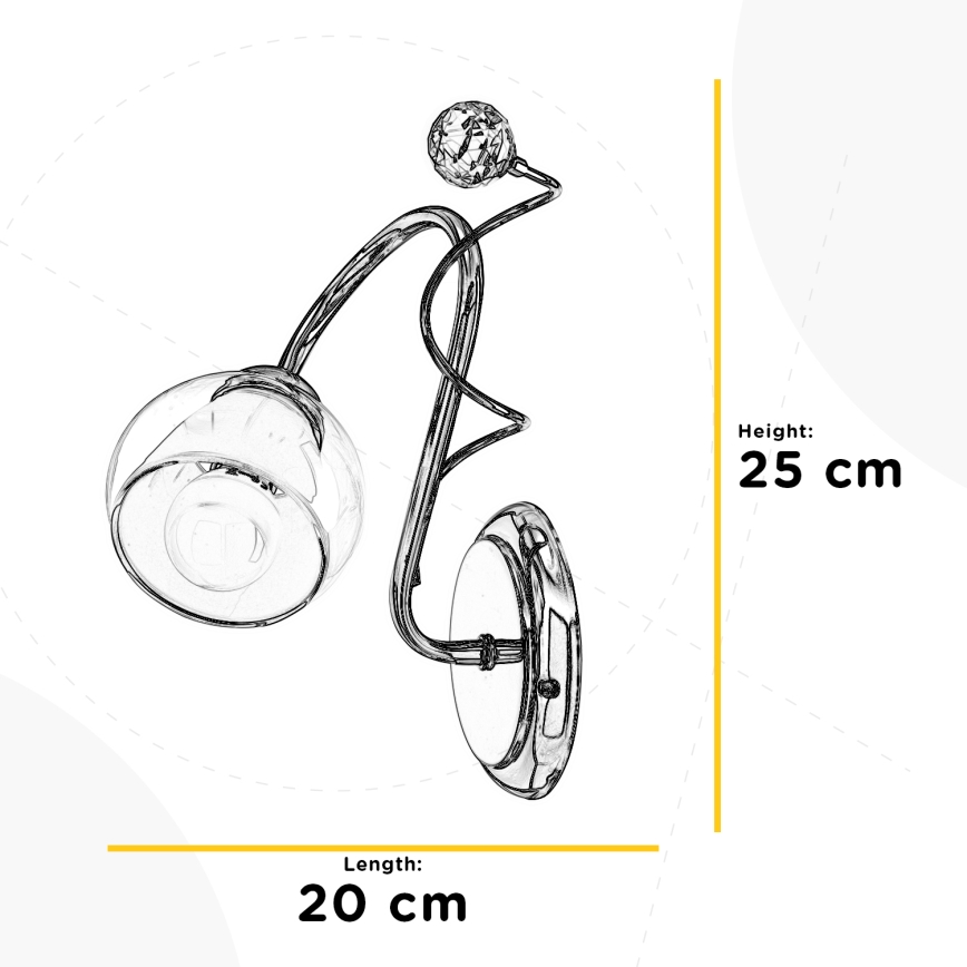 ONLI - Φωτιστικό τοίχου WENDY 1xE14/6W/230V γυαλιστερό χρώμιο