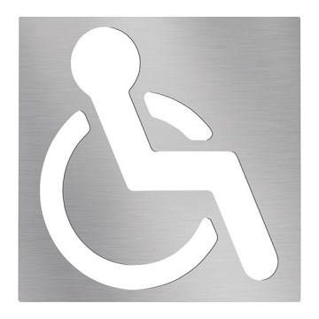 Σήμα ΑμεΑ 12x12 cm ανοξείδωτο/ασημί