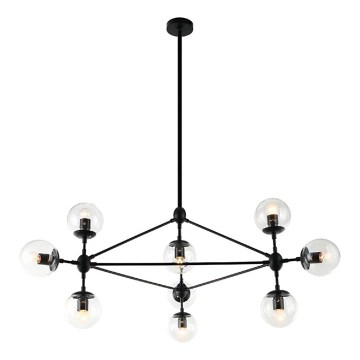 Open Design OR80094 - Κρεμαστό φωτιστικό σε ράβδο BAO 10xE27/8W/230V Ø 90 εκ. μαύρο