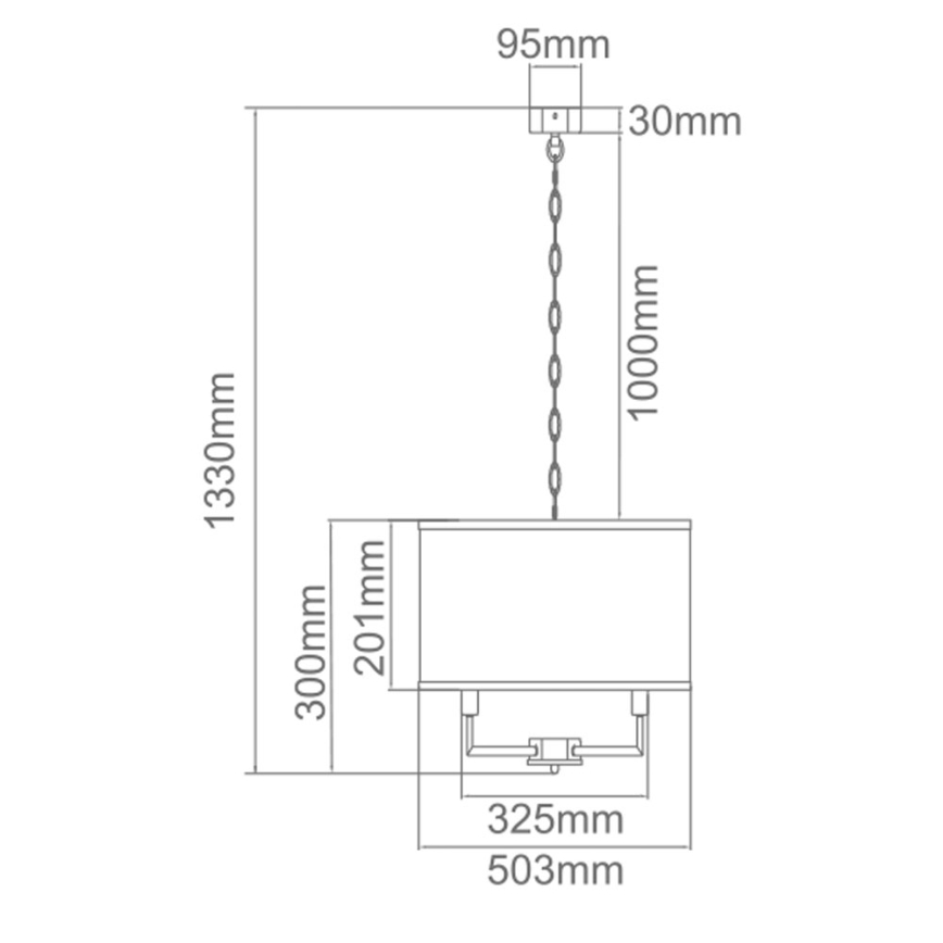 Open Design OR80216 - Κρεμαστό φωτιστικό με αλυσίδα CASA 6xE14/15W/230V εκρού/γυαλιστερό χρώμιο