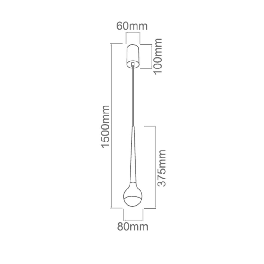 Open Design OR80261 - LED κρεμαστό φωτιστικό σε καλώδιο CAPPI LED/5W/230V μαύρο χρώμιο