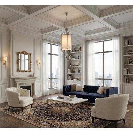 Open Design OR80551 - Κρεμαστό φωτιστικό σε αλυσίδα LUNGA 1xE27/15W/230V γυαλιστερό χρώμιο/λευκό