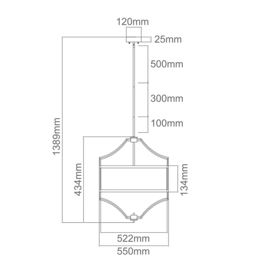 Open Design OR80933 - Κρεμαστός πολυέλαιος σε ράβδο STESSO 4xE27/15W/230V διάμ. 55 εκ. ορείχαλκος/λευκό