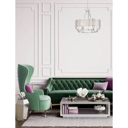 Open Design OR84375 - Πολυέλαιος με αλυσίδα VERNO 6xE14/12W/230V Ø 55 cm γυαλιστερό χρώμιο