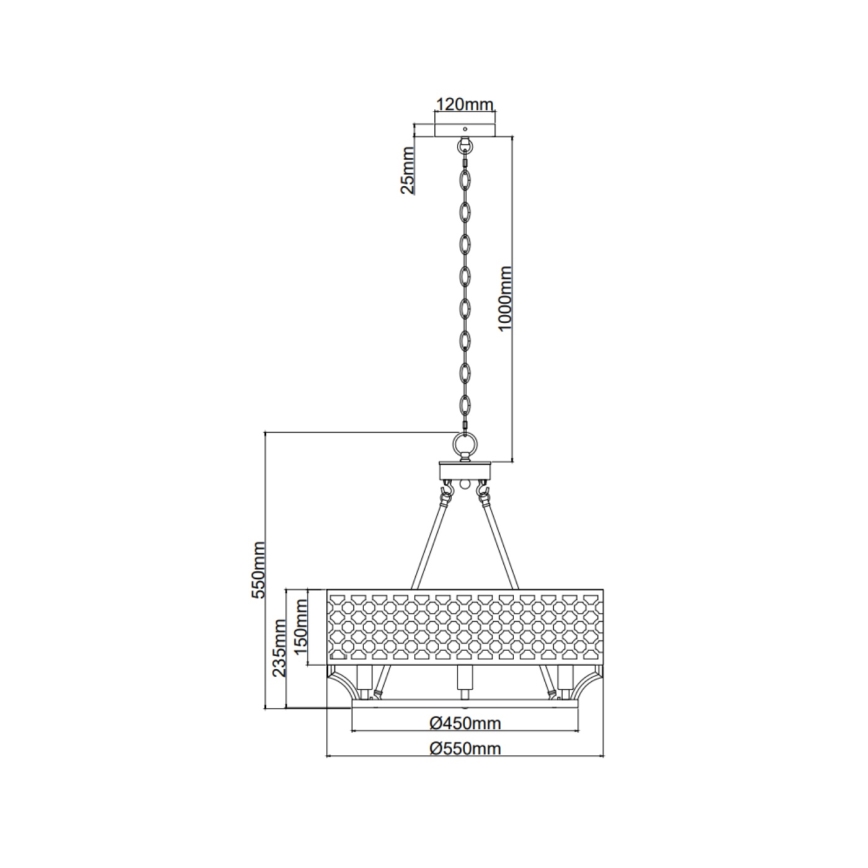 Open Design OR84382 - Πολυέλαιος σε αλυσίδα VERNO 6xE14/12W/230V ορείχαλκος