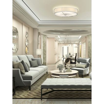 Open Design OR84429 - Φωτιστικό οροφής STESSO 6xE27/12W/230V Ø 85 cm γυαλιστερό χρώμιο/λευκό