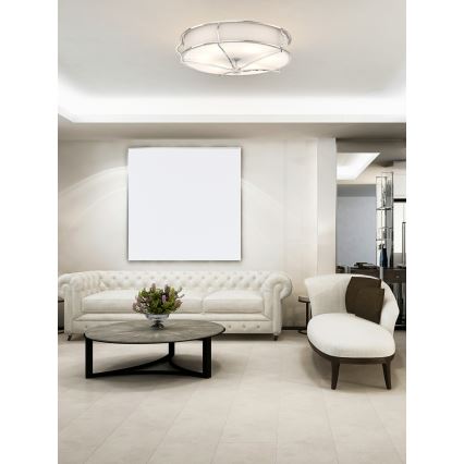 Open Design OR84429 - Φωτιστικό οροφής STESSO 6xE27/12W/230V Ø 85 cm γυαλιστερό χρώμιο/λευκό