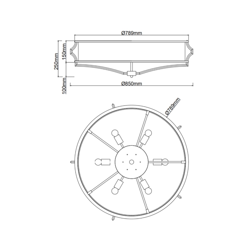 Open Design OR84429 - Φωτιστικό οροφής STESSO 6xE27/12W/230V Ø 85 cm γυαλιστερό χρώμιο/λευκό