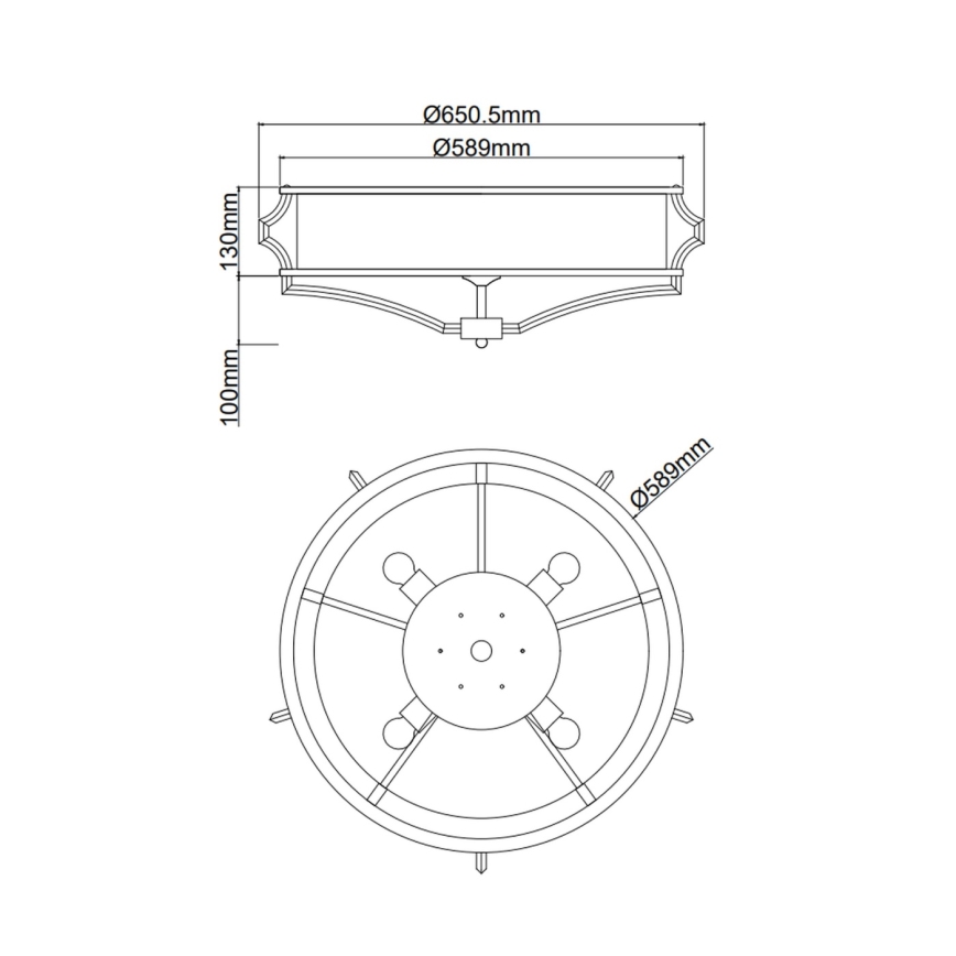 Open Design OR84436 - Φωτιστικό οροφής STESSO 4xE27/12W/230V Ø 65 cm ορείχαλκος/λευκό