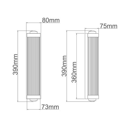 Open Design OR84498 - Επιτοίχιο φωτιστικό μπάνιου FUMI 2xG9/8W/230V IP44 μαύρο
