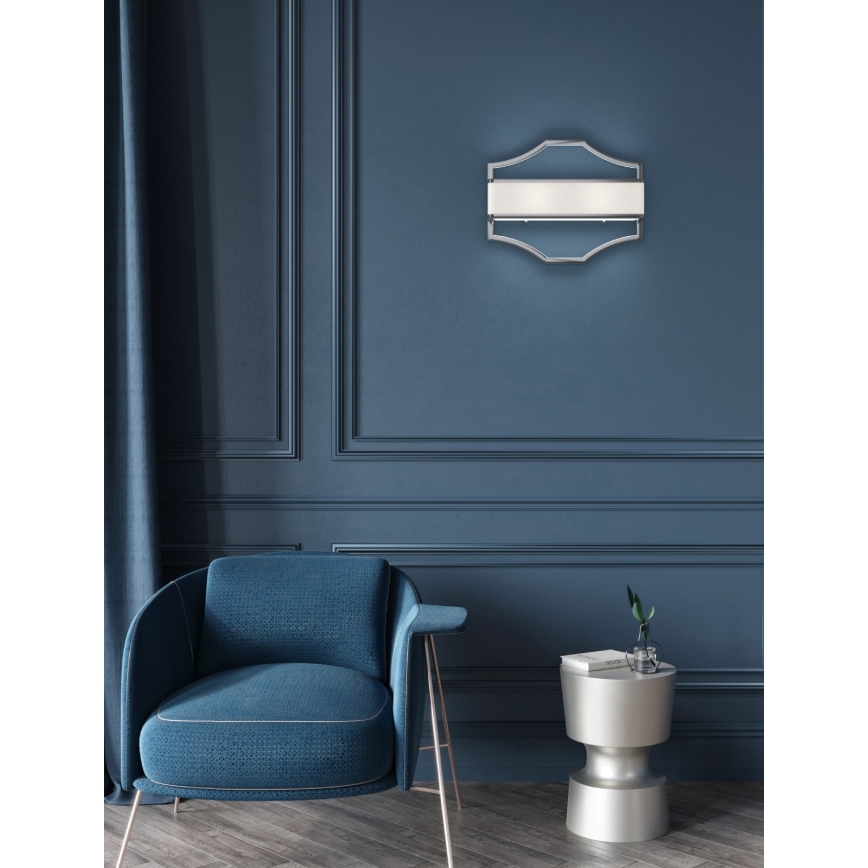 Open Design OR84504 - Επιτοίχιο φωτιστικό GERDO 2xE14/12W/230V γυαλιστερό χρώμιο/λευκό