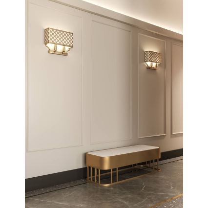 Open Design OR84603 - Επιτοίχιο φωτιστικό VERNO 2xE14/12W/230V ορείχαλκο
