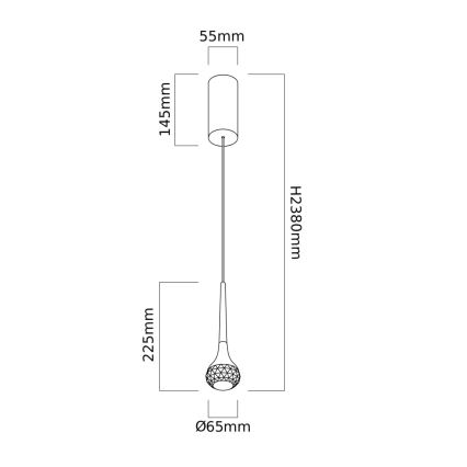 Open Design OR84795 - Κρεμαστό φωτιστικό LED με καλώδιο CRIMA LED/7W/230V μαύρο