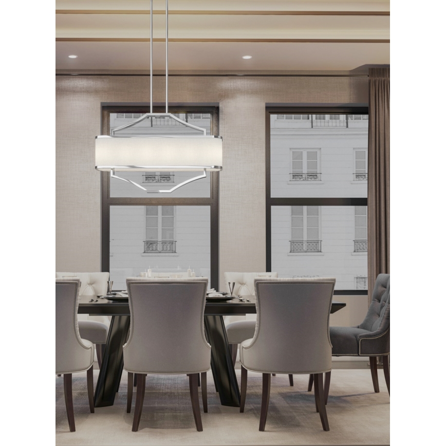 Open Design OR84849 - Πολύφωτο σε ράβδο GERDO OVALE 6xE14/12W/230V γυαλιστερό χρώμιο/λευκό