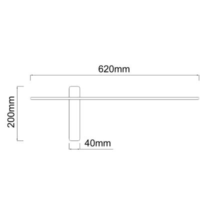 Open Design OR85068 - LED φωτιστικό τοίχου BENE LED/7W/230V 62 cm μαύρο