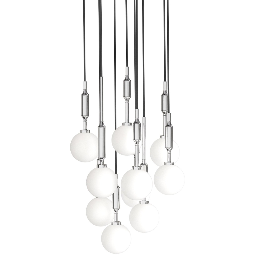 Open Design OR85358 - Κρεμαστό φωτιστικό ERO με καλώδιο 10xG9/8W/230V γυαλιστερό χρώμιο