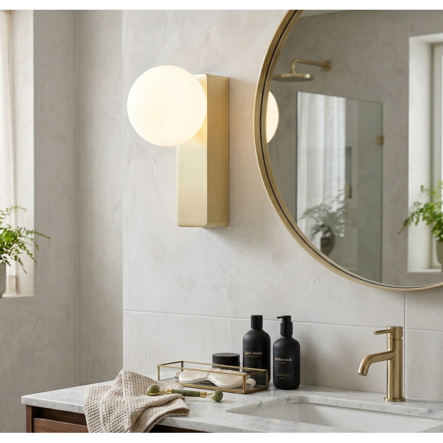 Open Design OR85532 - Επιτοίχιο φωτιστικό μπάνιου BOLETTA 1xG9/8W/230V IP44 από ορείχαλκο