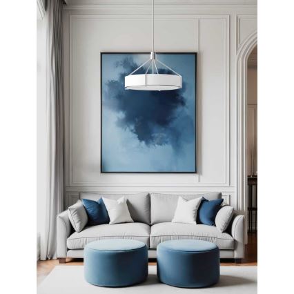 Open Design OR85655 - Φωτιστικό οροφής σε ράβδο DORETTO 6xE27/15W/230V Ø 70 cm ματ χρώμιο/λευκό