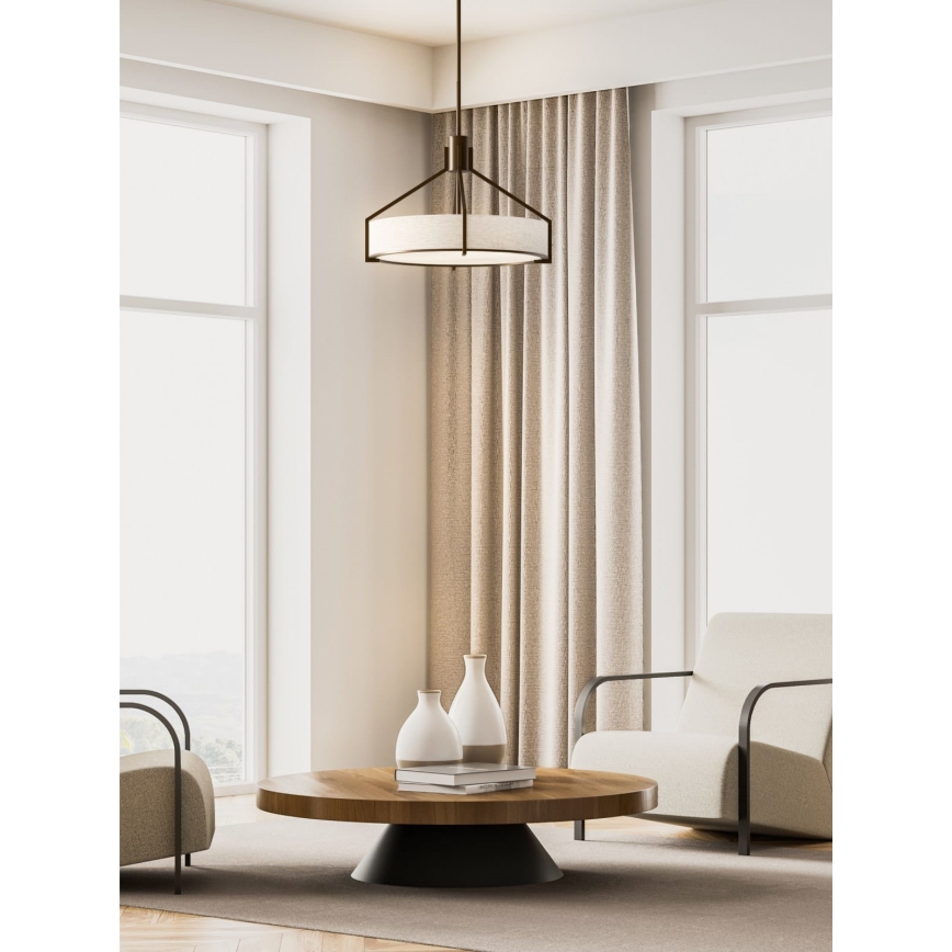 Open Design OR85679 - Φωτιστικό οροφής σε ράβδο DORETTO 6xE27/15W/230V Ø 70 cm καφέ/μπεζ