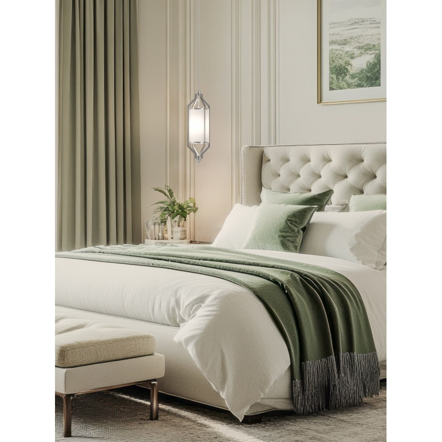 Open Design OR85853 - Κρεμαστό φωτιστικό σε ράβδο ZUNDO 1xE27/15W/230V ματ χρώμιο/λευκό