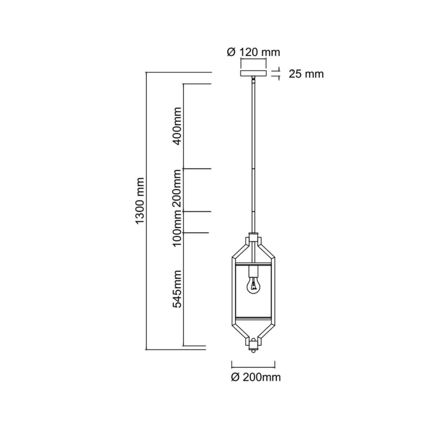 Open Design OR85860 - Φωτιστικό οροφής με ράβδο ZUNDO 1xE27/15W/230V ορείχαλκος/λευκό