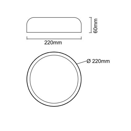 Open Design OR85921 - Φωτιστικό οροφής LED CEDRONE 14W/230V 3000/4500/6500K διάμ. 22 εκ. μαύρο