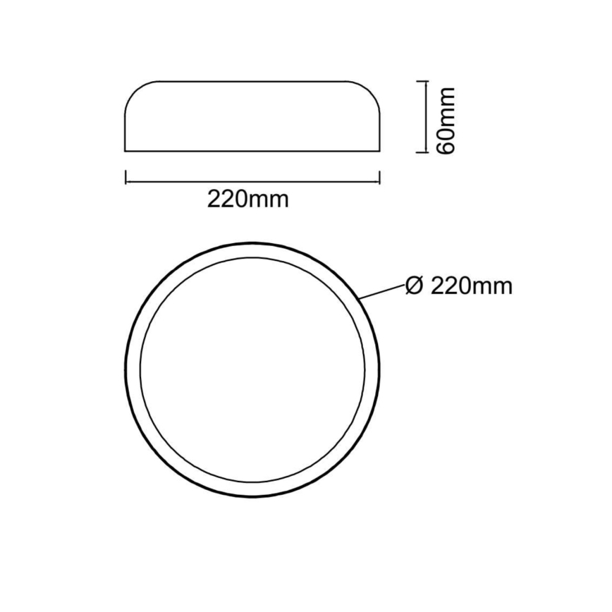 Open Design OR85921 - Φωτιστικό οροφής LED CEDRONE 14W/230V 3000/4500/6500K διάμ. 22 εκ. μαύρο