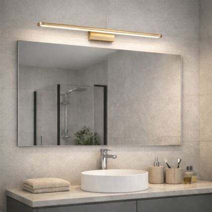 Open Design OR86140 - LED Φωτιστικό καθρέφτη μπάνιου LUCE LED/12W/230V 3000/4500/6500K 91,5 cm IP44 ορείχαλκος