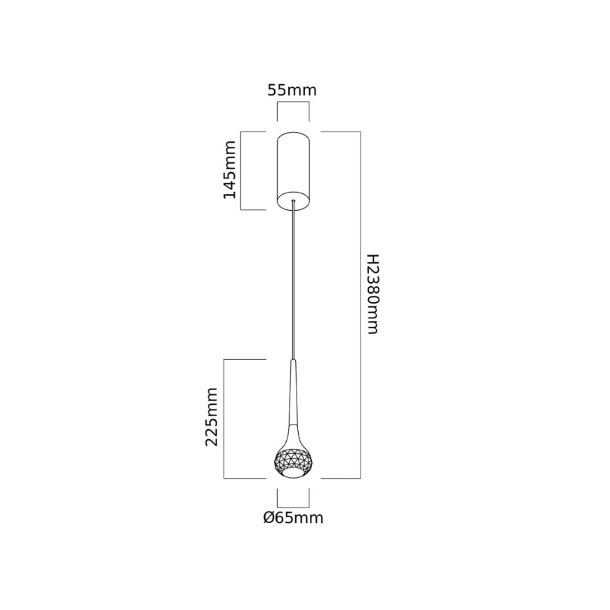 Open Design OR86171 - LED κρεμαστό φωτιστικό με καλώδιο CRIMA LED/7W/230V σε φινίρισμα ορείχαλκου