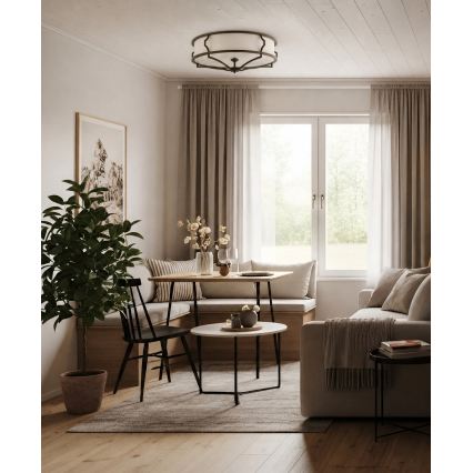 Open Design OR86614 - Φωτιστικό οροφής STESSO 6xE27/12W/230V, διάμ. 85 εκ., καφέ