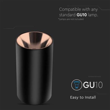 Σποτ φωτιστικό 1xGU10/35W/230V μαύρο/ροζ χρυσό