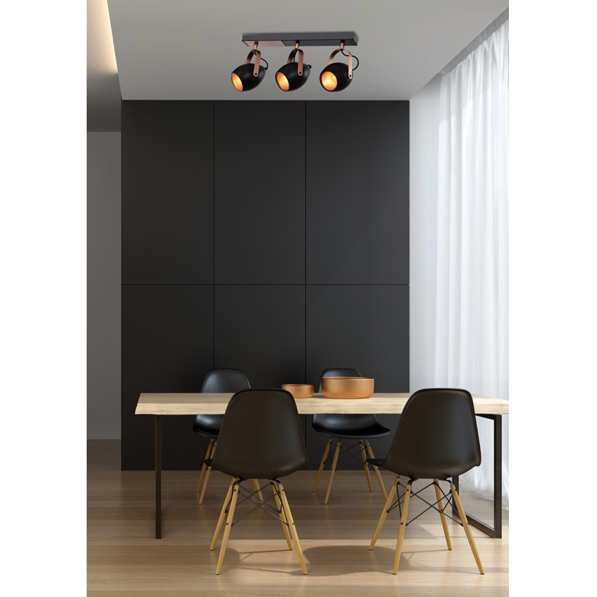 Σποτ φωτιστικό ANICA 3xE14/40W/230V μαύρο/χάλκινο
