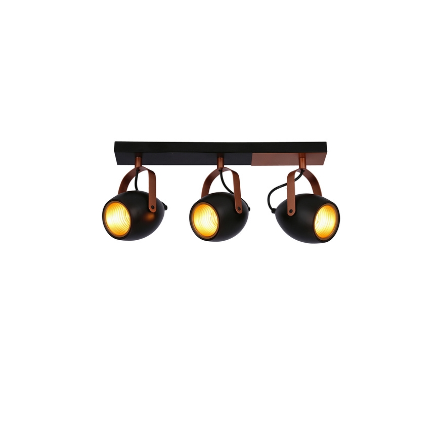 Σποτ φωτιστικό ANICA 3xE14/40W/230V μαύρο/χάλκινο