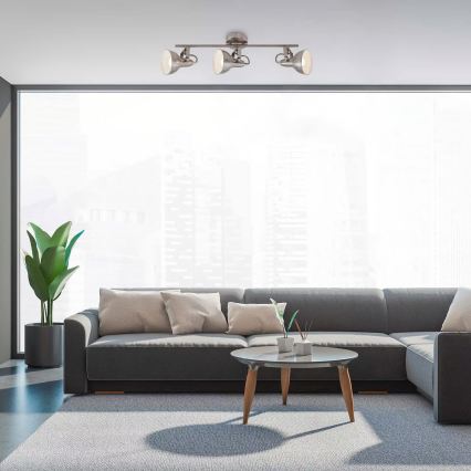 Σποτ φωτιστικό 3xE14/40W/230V σε ματ χρώμιο