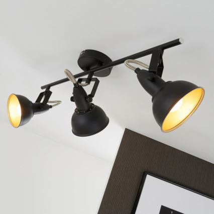Σποτ φωτιστικό 3xE14/40W/230V μαύρο