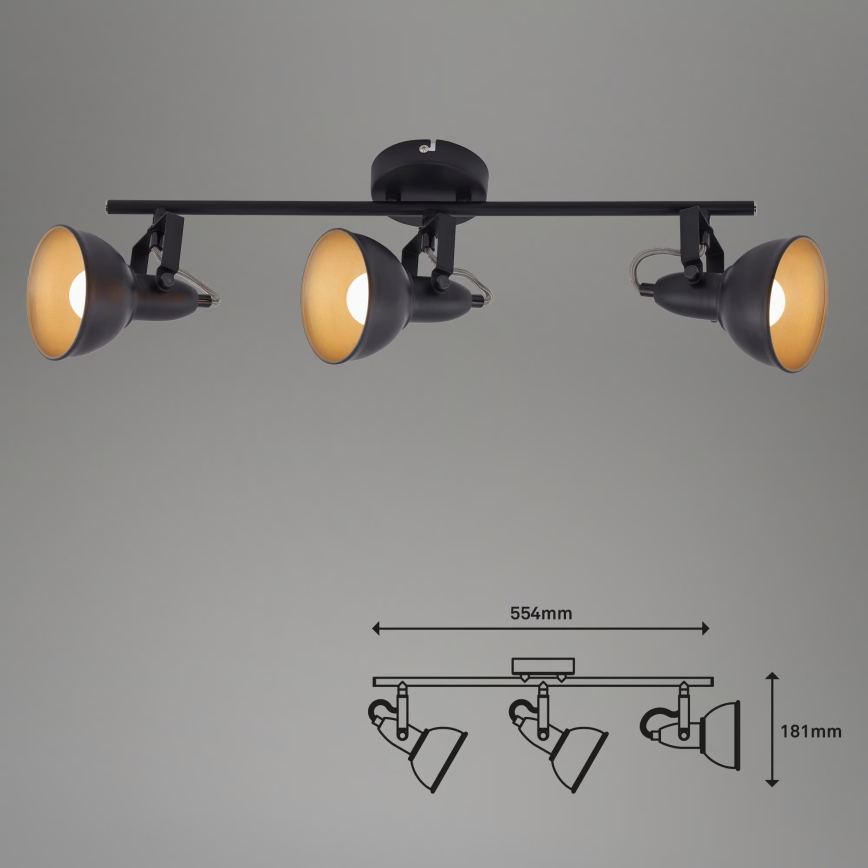 Σποτ φωτιστικό 3xE14/40W/230V μαύρο