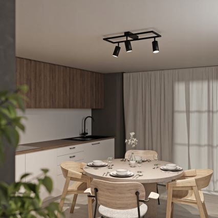 Σποτ φωτιστικό 3xGU10/30W/230V μαύρο