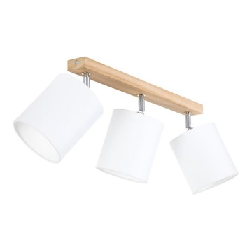 Σποτ φωτιστικό APRILLIA 3xE27/25W/230V, φινίρισμα δρυς/λευκό