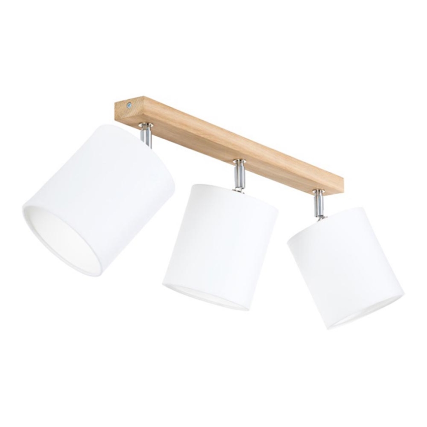 Σποτ φωτιστικό APRILLIA 3xE27/25W/230V, φινίρισμα δρυς/λευκό