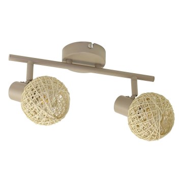 Σποτ φωτιστικό DEX 2xE14/10W/230V μπεζ/κρεμ