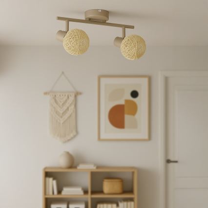 Σποτ φωτιστικό DEX 2xE14/10W/230V μπεζ/κρεμ