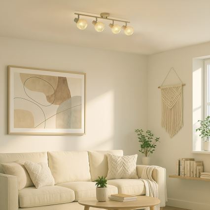 Σποτ φωτιστικό DEX 4xE14/10W/230V μπεζ/κρεμ