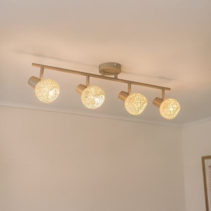 Σποτ φωτιστικό DEX 4xE14/10W/230V μπεζ/κρεμ