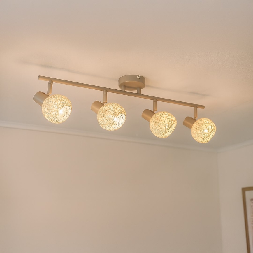 Σποτ φωτιστικό DEX 4xE14/10W/230V μπεζ/κρεμ