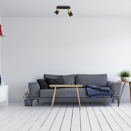 Σποτ φωτιστικό JOKER 2xGU10/25W/230V μαύρο/χρυσό