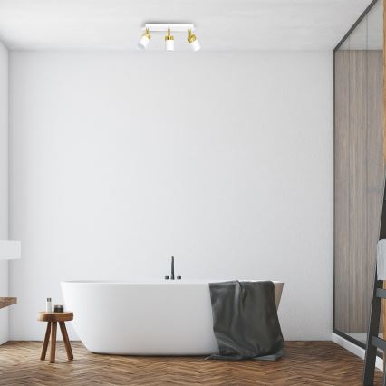 Σποτ φωτιστικό JOKER 3xGU10/25W/230V λευκό/χρυσό