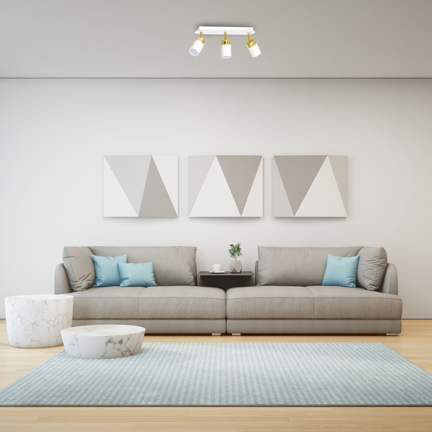 Σποτ φωτιστικό JOKER 3xGU10/25W/230V λευκό/χρυσό