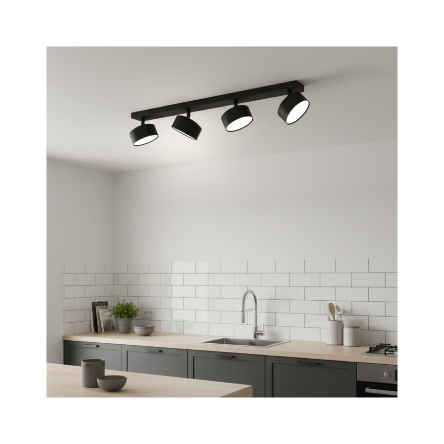 Σποτ φωτιστικό LUNVIGO 4xGX53/35W/230V μαύρο